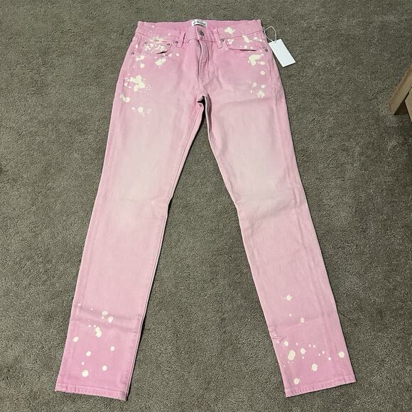 Cotton Citizen Men 32 Splash Straight Fit Jeans Cotton Blend Light Pink NWT - Picture 1 of 9